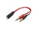 Перехідник аудіо Jack 3.5мм F 4pin - 2 Jack 3.5мм Audio MIC Red (B00643) - зображення 1