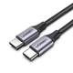 Кабель UGREEN US261 USB 2.0 Type-C MM 2м 18W никелированная алюминиевая оплетка Black (50152) - изображение 1