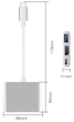 Док-станція хаб S0733 USB 3.1 Type-C - HDMI USB 3.0 Type-C F кабель 0.1м OEM Silver - зображення 2