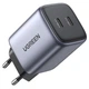 Зарядний пристрій адаптер Ugreen CD294 GaN 2xUSB-C 45W 25W+20W PD Grey (90573) - зображення 1