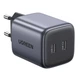 Зарядний пристрій адаптер Ugreen CD294 GaN 2xUSB-C 45W 25W+20W PD Grey (90573) - зображення 2