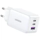 Зарядний пристрій адаптер Ugreen CD244 3xUSB 65W GaN 2хUSB-C+USB-A White (15334) - зображення 3