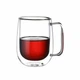 Набор чашек Kamille КМ-9007 2 шт стеклянный с ручкой с двойными стенками 300 мл прозрачный (33-84-9007) - изображение 1