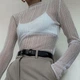 Женская прозрачная кофточка гольф водолазка Honey Fashion Accessories S белый (10-124) - изображение 1