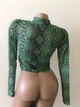 Женская топ кофточка со змеиным принтом гольф водолазка Honey Fashion Accessories XS/S зеленый (10-123) - изображение 5