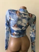 Жіночий прозорий топ кофтинка гольф водолазка Honey Fashion Accessories S/М синій (10-121) - зображення 5
