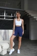 Спортивные женские удлиненные шорты Hot с двойным пуш-ап эффектом и хорошей утяжкой для фитнеса, танцев, йоги XS-S Темно-синие (MS07000HS) - изображение 11