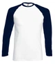 Футболка с длинным рукавом Fruit of the Loom Long sleeve baseball 3XL WE Белый / Глубоко Темно-Синий (0610280WE3XL) - изображение 1