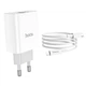 Зарядний пристрій HOCO C80A 1USB/1Type-C, QC/PD, 18W,3A адаптер з Lightning кабелем швидкою зарядкою - зображення 3
