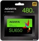 Твердотельный накопитель SSD ADATA Ultimate SU650 480GB 2.5" SATA III 3D NAND TLC (ASU650SS-480GT-R) - изображение 2