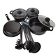 Набір посуду з кухонним приладдям для приготування їжі Cookware Set 13 предметів Чорний - зображення 2