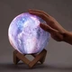 Настільний світильник нічник дитячий місяць 3D Космос Lamp 15 см 16 кольорів із пультом - зображення 2