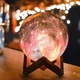 Настільний світильник нічник дитячий місяць 3D Космос Lamp 15 см 16 кольорів із пультом - зображення 5