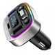 Автомобильный FM-трансмиттер ресивер Aspiring Wave 8 PD 48W LED Bluetooth DSP QC3.0 USB-C Вольметр Silver-Black (WA.6002) - изображение 4