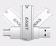 Флешка Брелок Поворотная Двосторонняя 1 Тб 2 в 1 USB 3.2 + OTG Type-C для ПК и телефона Eaget CF22 1Tb Silver - изображение 4