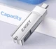 Флешка Брелок Поворотная Двосторонняя 1 Тб 2 в 1 USB 3.2 + OTG Type-C для ПК и телефона Eaget CF22 1Tb Silver - изображение 7