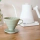 Пуровер Hario воронка v60 02, Зеленый, для приготовления кофе, керамика, 400 мл, на 4 порции - изображение 4