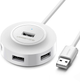 Adapter Hub 4w1 Ugreen 4 x USB 1 m White (6957303822706) - obraz 1