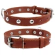 Ошейник "CoLLaR" одинарный с украшениями (ширина 20мм, длина 32-40см) коричневый - зображення 1