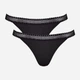 Набор трусиков бикини женских хлопковых Sloggi GO Ribbed Tanga C2P 10213180 L 2 шт Черных (7613141016248) - изображение 1
