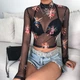 Жіночий прозорий топ кофтинка гольф водолазка Honey Fashion Accessories S/М чорний (10-121) - изображение 2