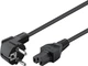 Кабель живлення пристроїв Lucom IEC(Schuko)-(C15) M/F 2.0m 0.75mm термостійкий D=6.5mm Cu чорний(84.00.7154) - изображение 1