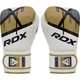 Боксерские перчатки RDX F7 Ego 8 унций золотые для тренировок и спаррингов из кожи Maya Hide с капой в комплекте - изображение 3