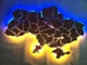 Карта Украины из дерева с LED подсветкой Nevet RGB сине-желтый Пульт управления 150х100 см (0001206) - изображение 4