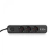 Підовжувач VIDEX ONCORD із заземленням 3 розетки 3 метри (3x1.5мм) 2.4А 2USB+USB-C з кнопкою чорний - зображення 8