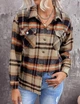Жіноча фланельна куртка-сорочка Gnveub Oversized Flannel Shirt Jackets Color: Khaki M - зображення 2