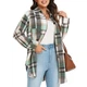 Жіноча фланельна куртка-сорочка YVH Oversized Flannel Shirt Jacket Color: Green XL - изображение 1