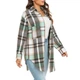 Жіноча фланельна куртка-сорочка YVH Oversized Flannel Shirt Jacket Color: Green XL - изображение 4
