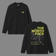 Лонгслив унисекс с рисунком гор желтая надпись The North Face размер M черного цвета - изображение 2
