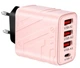 Зарядний пристрій Блок живлення для телефону AD67 40W Type-C USB 5V=2A Блок зарядки для Samsung, iPhone, Xiaomi, Redmi, Huawei, Realme Pink - зображення 1