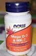 Вітамін Д3 К2 Now Foods Mega D-3 & MK-7 5000 МО 60 капс - зображення 5