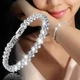 Жіночий браслет серцем сріблястий з білими камінцями Fashion Jewelry (II) 18971 - зображення 1