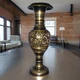 Напольная бронзовая ваза, 31x11x11см, Черная с золотистым узором - изображение 11
