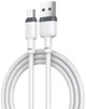 Кабель силіконовий Type-C - XO NB208 Liquid Silicone Data Cable 1m білий гнучкий - зображення 1