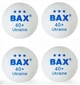 Набор мячиков для настольного тенниса BAX 3* 40+ Ukraine 4 шт WHITE 151313 - изображение 1