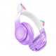 Навушники Hoco W42 Cat Ear Bluetooth з котячими вушками та LED-підсвіткою Фіолетові з білим - зображення 2