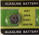 Батарейка алкалінова T&E 395A SR927SW LR927W AG7 CX57 LR926 G7 V7GA 1.55 В для кварцового годинника 1 шт. - зображення 1