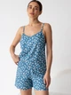 Пижама (майка + шорты) женская больших размеров из вискозы BARWA garments 0340/313 XL Белый цветок на синем (2113403134048) - изображение 8