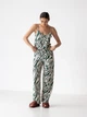 Пижама (майка + штаны) женская из вискозы BARWA garments 0340/344 S Зеленая зебра (2113403441344) - изображение 5