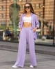 Жіночий костюм з креп жатки сорочка та штани Бузковий Maybel 3XL 412 (2137_6) - зображення 2