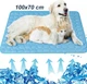 Охлаждающий коврик для собак и кошек Cooling Mat подстилка / лежанка для животных с охлаждающим эффектом, 100х70 см, голубой (85887397) - изображение 1