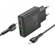 Мережевий зарядний пристрій Hoco N38 20 Вт PD QC3.0 USB-C/USB-A/Lightning з кабелем USB-C – Lightning 1 м чорний - зображення 4