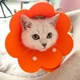 М'який комір-подушка для кішок Lesko DT-1063 Flower Orange L захисний від вилизування - зображення 2