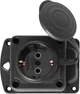 Розетка одинарна с захистною кришкою каучукова e.socket.rubber.029.1.16, з з/к, 16А - зображення 1