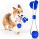 Іграшка для собак канат на присоску з м'ячем Dog Toy Rope синій - зображення 4