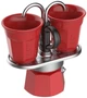 Набор Bialetti Mini Expres гейзерная кофеварка на 2 чашки+2 чашки red 80 мл (0007303/NP) - изображение 3